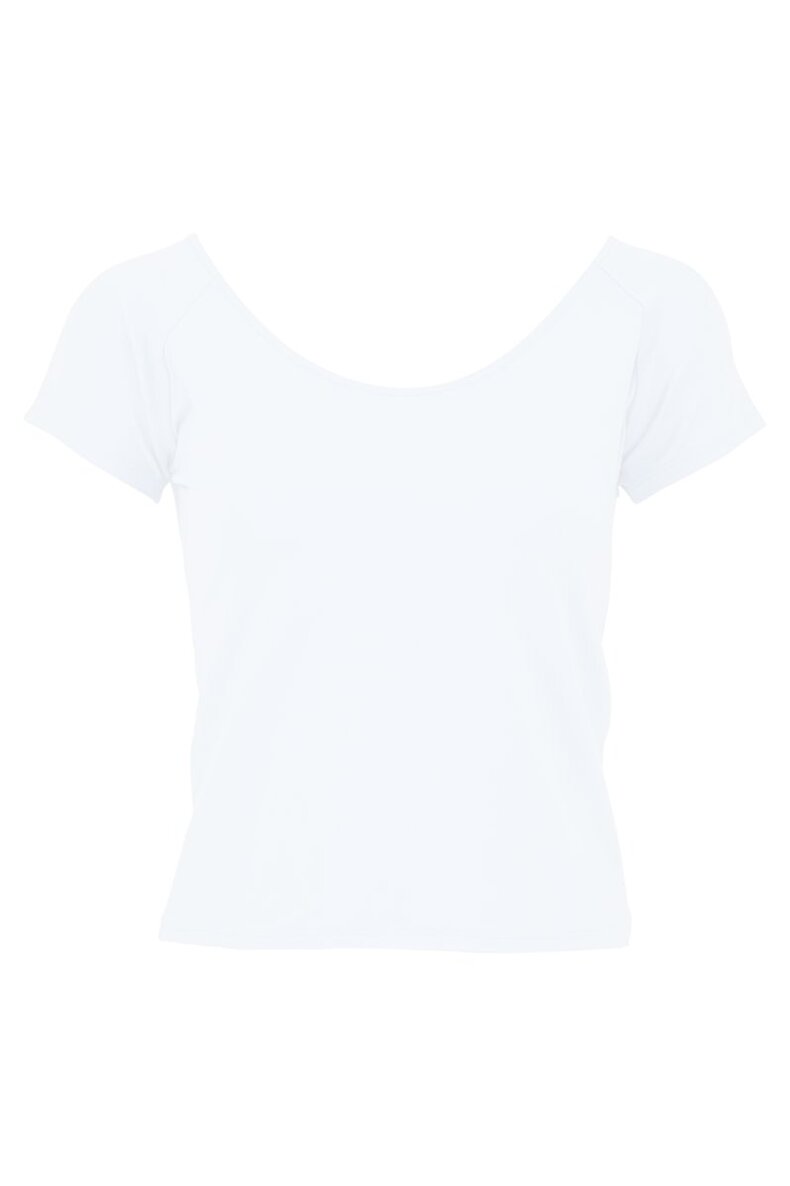 Off-shoulder Short Sleeve Wit T-shi̇rt